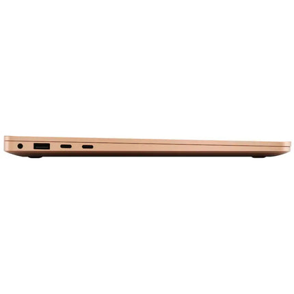 Microsoft Surface Laptop 7, sandstone gold, closed side port view
