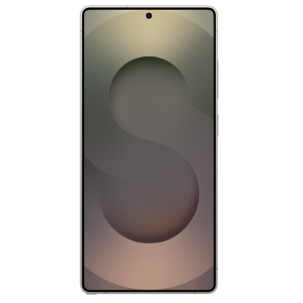 Samsung Galaxy S25 Ultra, titanium jade (green), front view, display on