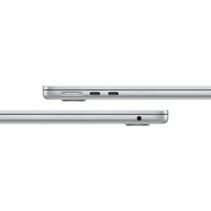 MacBook Air 13-inch 2025 M4, silver, closed side view showing ports
