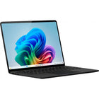 Microsoft Surface Laptop 7, black, open angled front with screen on