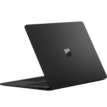 Microsoft Surface Laptop 7, black, closed lid rear angled view