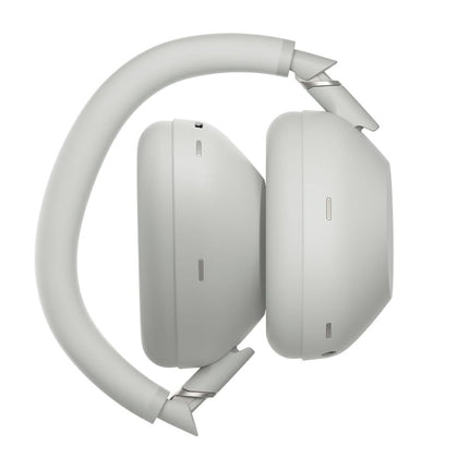 Sony WH-1000XM6, platinum silver, rear angled view
