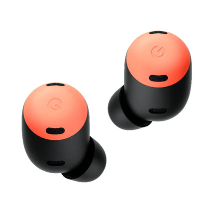 Google Pixel Buds Pro, coral/orange, pair of earbuds out of case