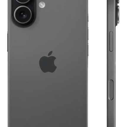Apple iPhone 17, black, rear and side profile view