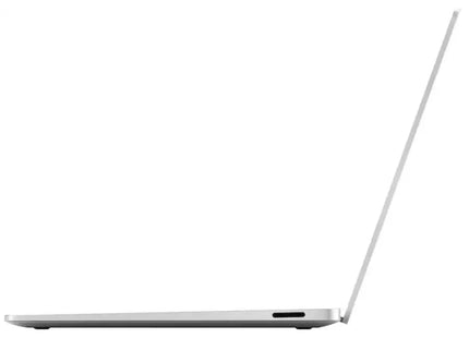Microsoft Surface Laptop 7, platinum silver, closed thin side profile view