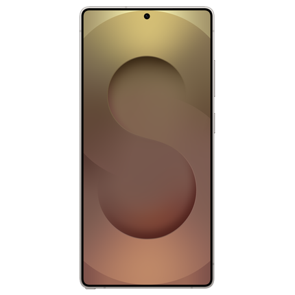 Samsung Galaxy S25 Ultra, titanium pink gold, front view, display on