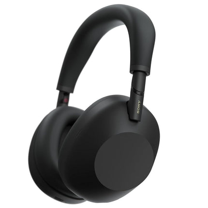 Sony WH-1000XM6, black, front angled 3/4 view