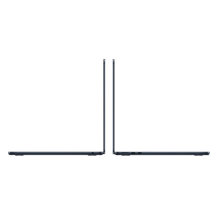 MacBook Air 13-inch 2025 M4, midnight, closed thin side profile view