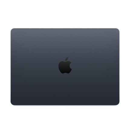 MacBook Air 13-inch 2025 M4, midnight, closed lid top view with Apple logo