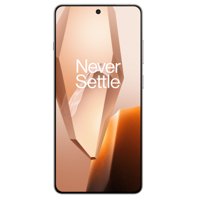 OnePlus 13R 5G, silver/white, front view with screen on