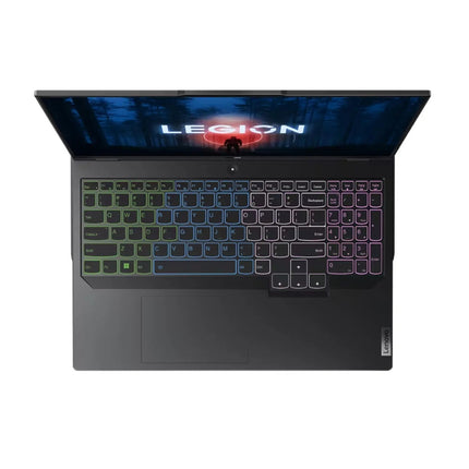 Lenovo Legion 7i 16-inch Laptop, black, top-down view showing RGB keyboard