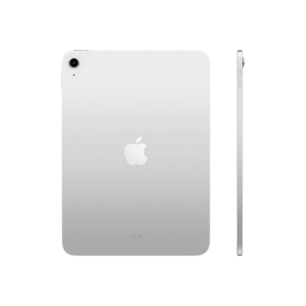 Apple iPad 11-inch (2025, 11th Gen), silver, back and side view