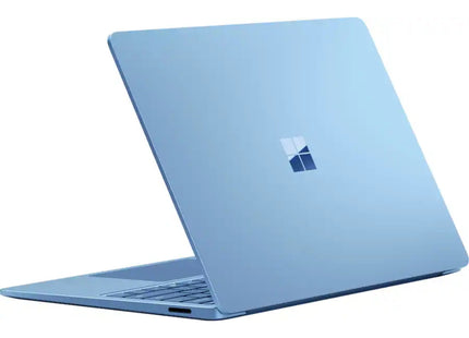 Microsoft Surface Laptop 7, sapphire blue, closed lid rear angled view