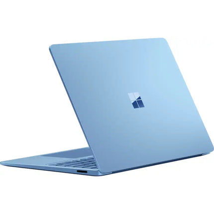Microsoft Surface Laptop 7, sapphire blue, closed lid rear angled view