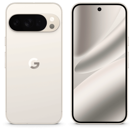 Google Pixel 10 Pro XL, porcelain, rear and front view pair