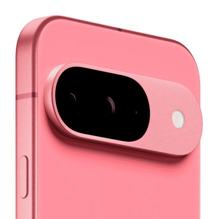 Google Pixel 9 5G, pink, closeup of rear camera bar