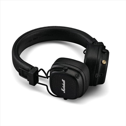 Marshall Major V Wireless On-Ear Headphones, black, top-down view