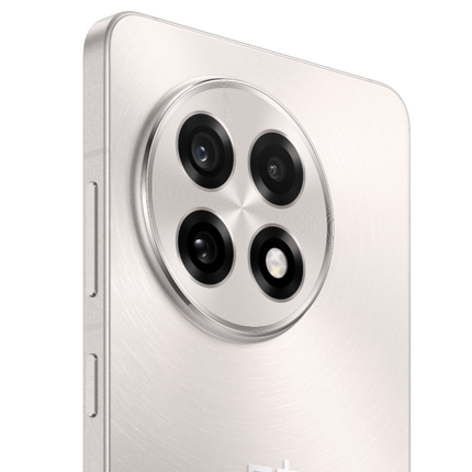 OnePlus 13R 5G, silver/white, angled back close-up of camera module
