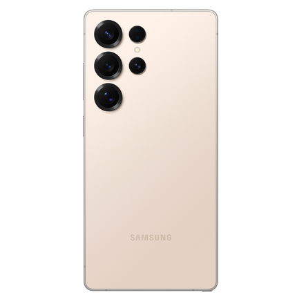 Samsung Galaxy S25 Ultra, titanium pink gold, back view portrait