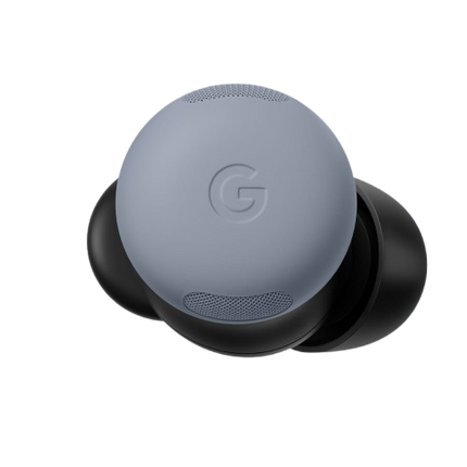 Google Pixel Buds Pro 2, blue/slate, single earbud top-down view