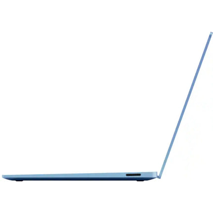 Microsoft Surface Laptop 7, sapphire blue, closed thin side profile view