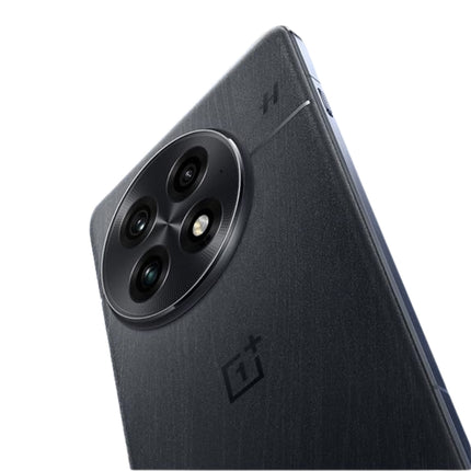 OnePlus 13, black, extreme angled back view highlighting camera module