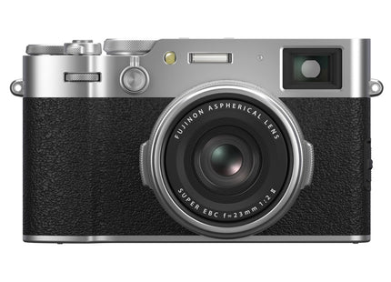 Fujifilm X100VI, silver/black, front view