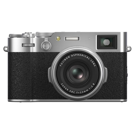 Fujifilm X100VI, silver/black, front view