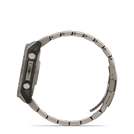 Garmin Fenix 8 Smartwatch, titanium bracelet only, side profile view