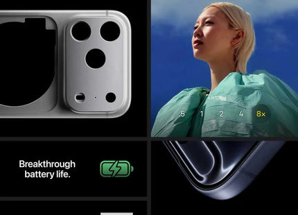 Apple iPhone 17 Pro Max, infographic: design, A19 chip, ceramic shield features