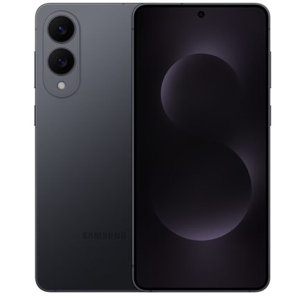 Samsung Galaxy S25 Edge 5G, black, front and back dual-angle view
