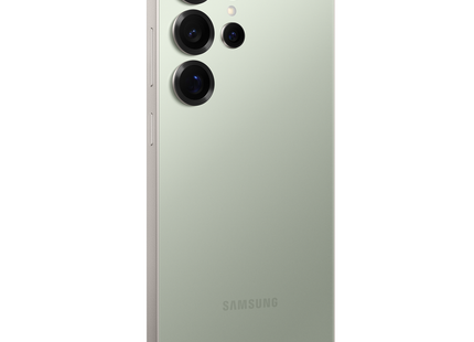 Samsung Galaxy S25 Ultra, titanium jade (green), rear angled view
