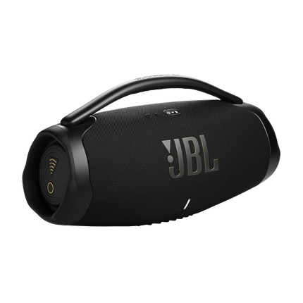 JBL Boombox 3 Wi-Fi, black, front angled view