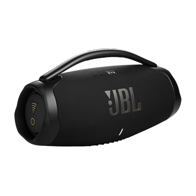 JBL Boombox 3 Wi-Fi, black, front angled view