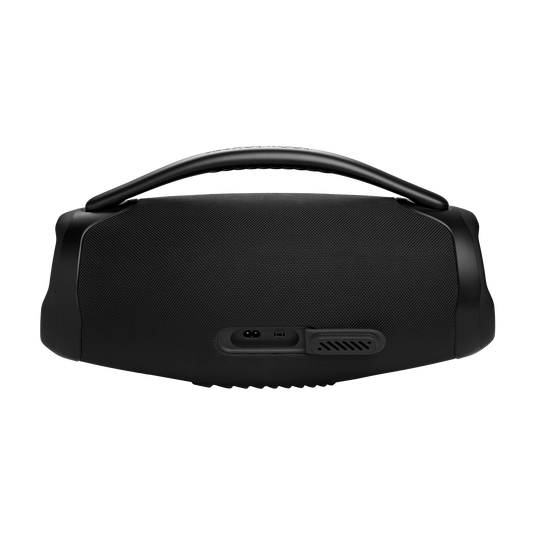 JBL Boombox 3 Wi-Fi, black, rear angled view