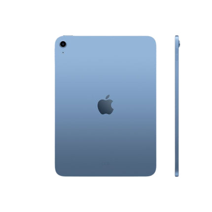 Apple iPad 11-inch (2025, 11th Gen), blue, back and side view