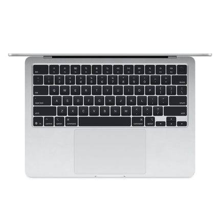 MacBook Air 13-inch 2025 M4, silver, open top-down keyboard view