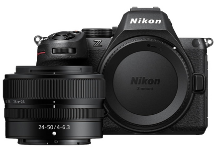 Nikon Z5 II Full-Frame Mirrorless Camera, black, infographic box contents card