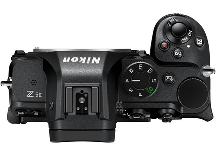Nikon Z5 II Full-Frame Mirrorless Camera, black, top view showing controls