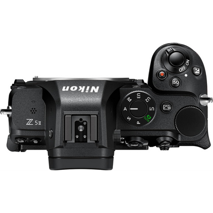Nikon Z5 II Full-Frame Mirrorless Camera, black, top view showing controls