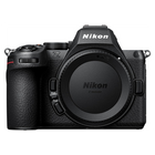 Nikon Z5 II Full-Frame Mirrorless Camera, black, front view body only with cap