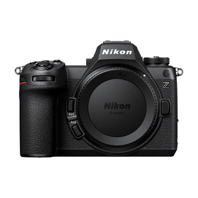 Nikon Z6 III Mirrorless Camera Body, black, front view with body cap