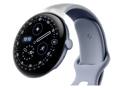 Google Pixel Watch 4 Smartwatch with Actua 360 Display in Moonstone — angled view