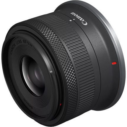 Canon RF-S 18-45mm F4.5-6.3 IS STM kit lens, front close-up view