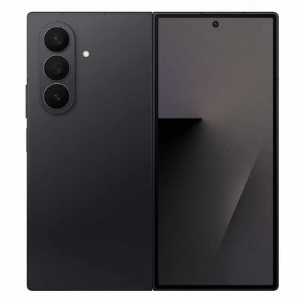 Samsung Galaxy Z Fold7, black, back angled view, folded closed