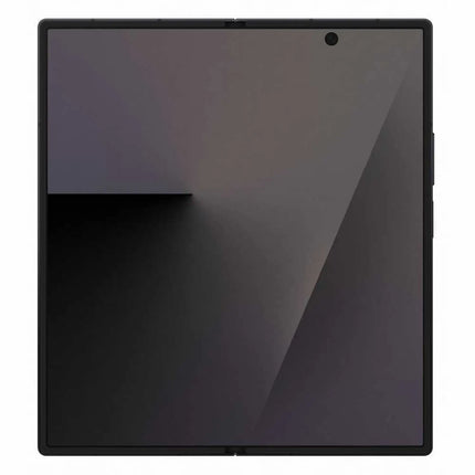 Samsung Galaxy Z Fold7, black, rear view, partially unfolded open