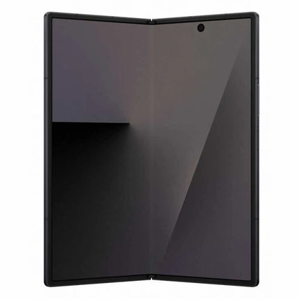 Samsung Galaxy Z Fold7, black, rear angled view, unfolded open