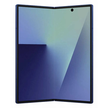 Samsung Galaxy Z Fold7, navy blue, front view unfolded, inner display on