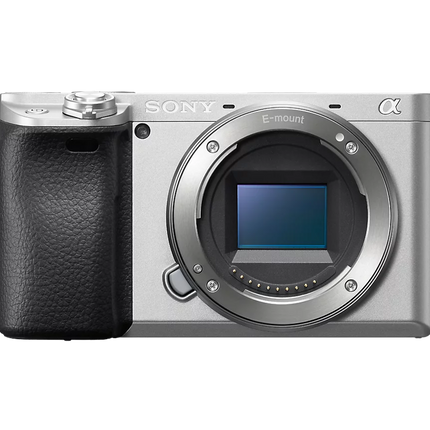 Sony Alpha 6400K, silver, front view body only, sensor exposed