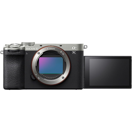 Sony Alpha 7C II Full-Frame Mirrorless Camera, silver, top view showing controls